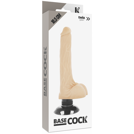 BASECOCK - VIBRADOR REALISTICO 2-1 NATURAL 18.5 CM -O- 4 CM BASECOCK
