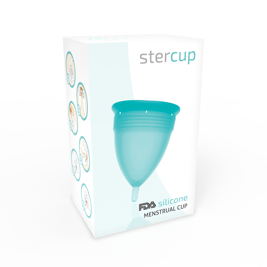 STERCUP - COPA MENSTRUAL FDA SILICONA AQUAMARINA - TALLA S STERCUP