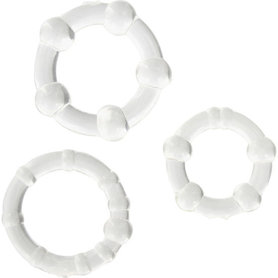 SEVEN CREATIONS - JUEGO TRES ANILLOS PENE TRANSPARENTE SEVEN CREATIONS