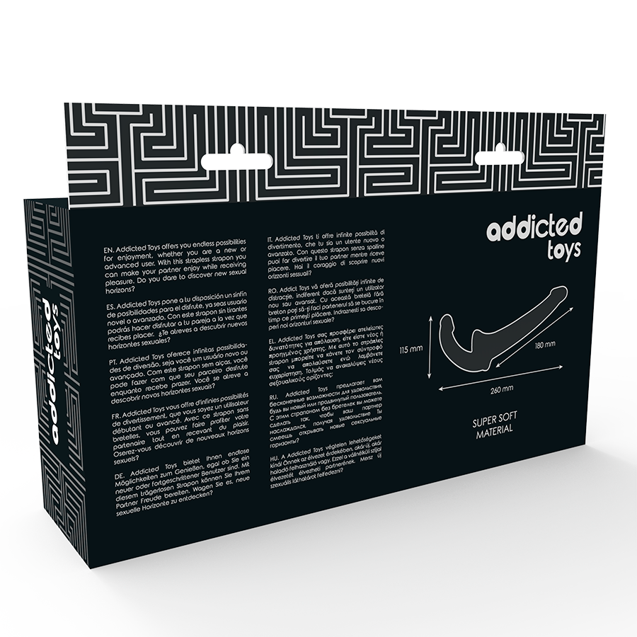 ADDICTED TOYS - DILDO CON ARNÉS SIN SUJECIÓN NEGRO ADDICTED TOYS
