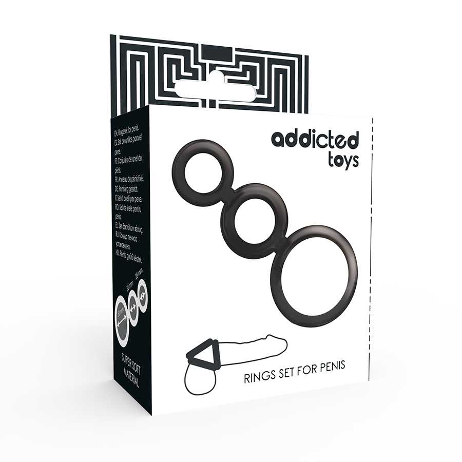 ADDICTED TOYS - SET ANILLOS PENE Y TESTICULOS - AHUMADO ADDICTED TOYS