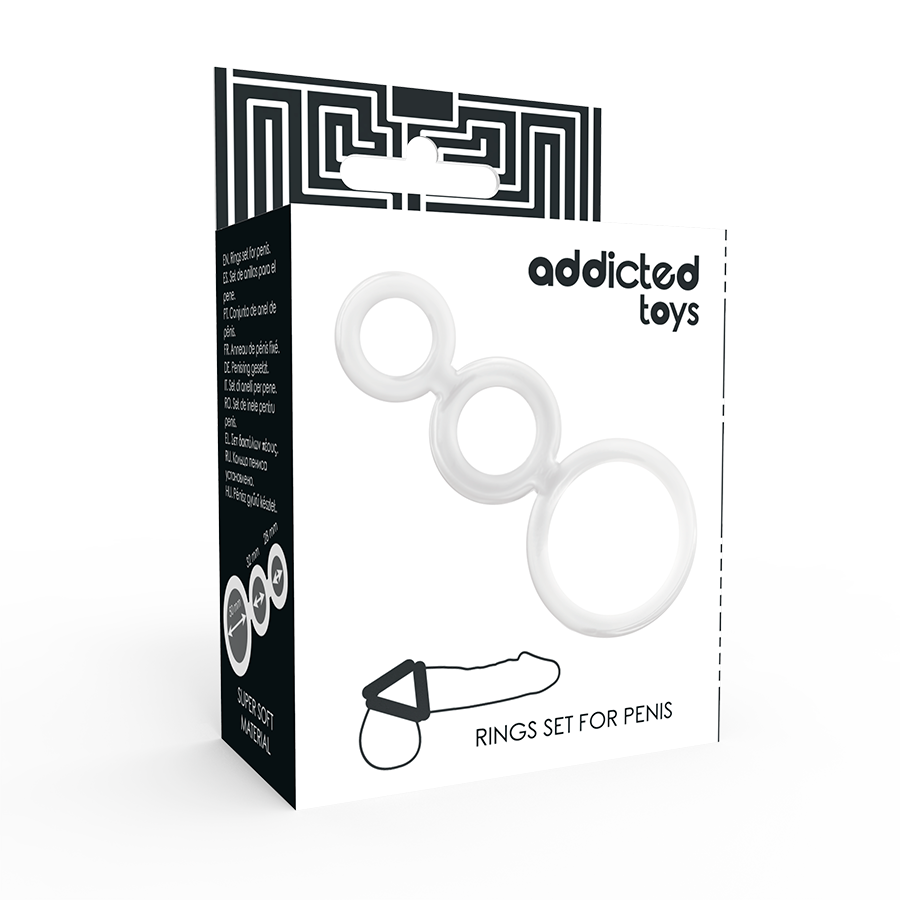 ADDICTED TOYS - SET ANILLOS PENE Y TESTICULOS CLEAR ADDICTED TOYS