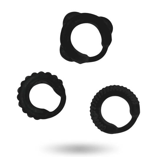 ADDICTED TOYS - SET 3 ANILLOS PENE NEGRO ADDICTED TOYS