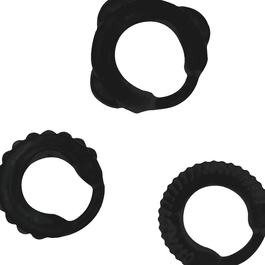 ADDICTED TOYS - SET 3 ANILLOS PENE NEGRO ADDICTED TOYS