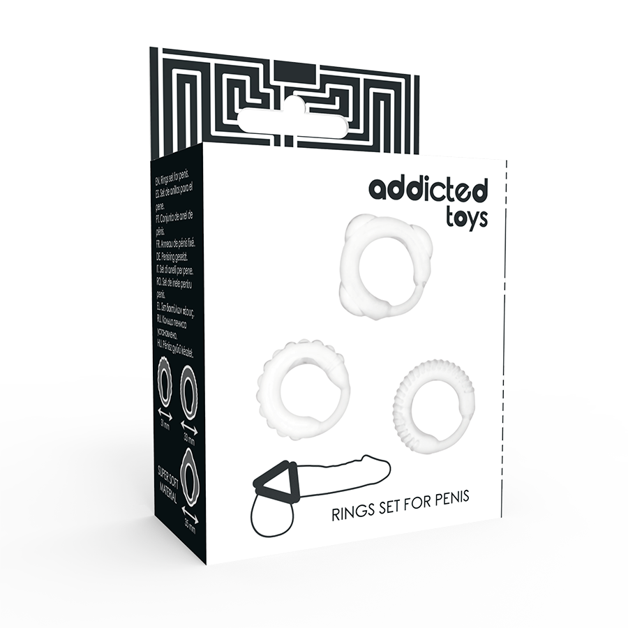 ADDICTED TOYS - SET 3 ANILLOS PENE CLEAR ADDICTED TOYS