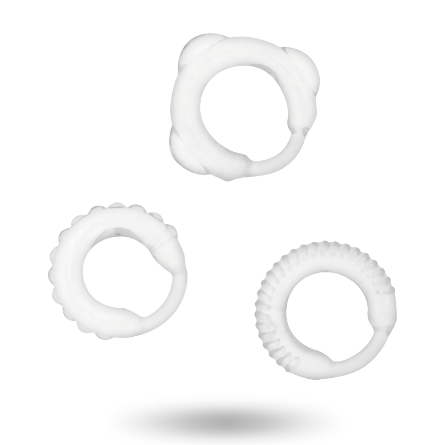 ADDICTED TOYS - SET 3 ANILLOS PENE CLEAR ADDICTED TOYS