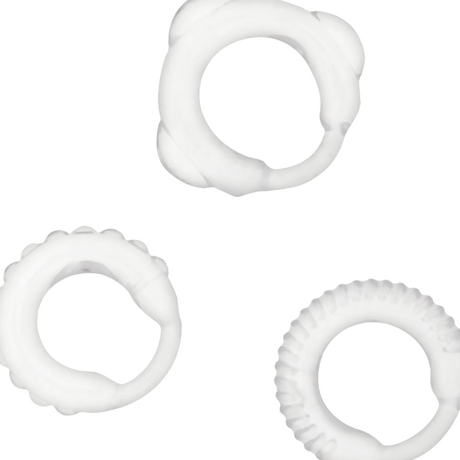 ADDICTED TOYS - SET 3 ANILLOS PENE CLEAR ADDICTED TOYS