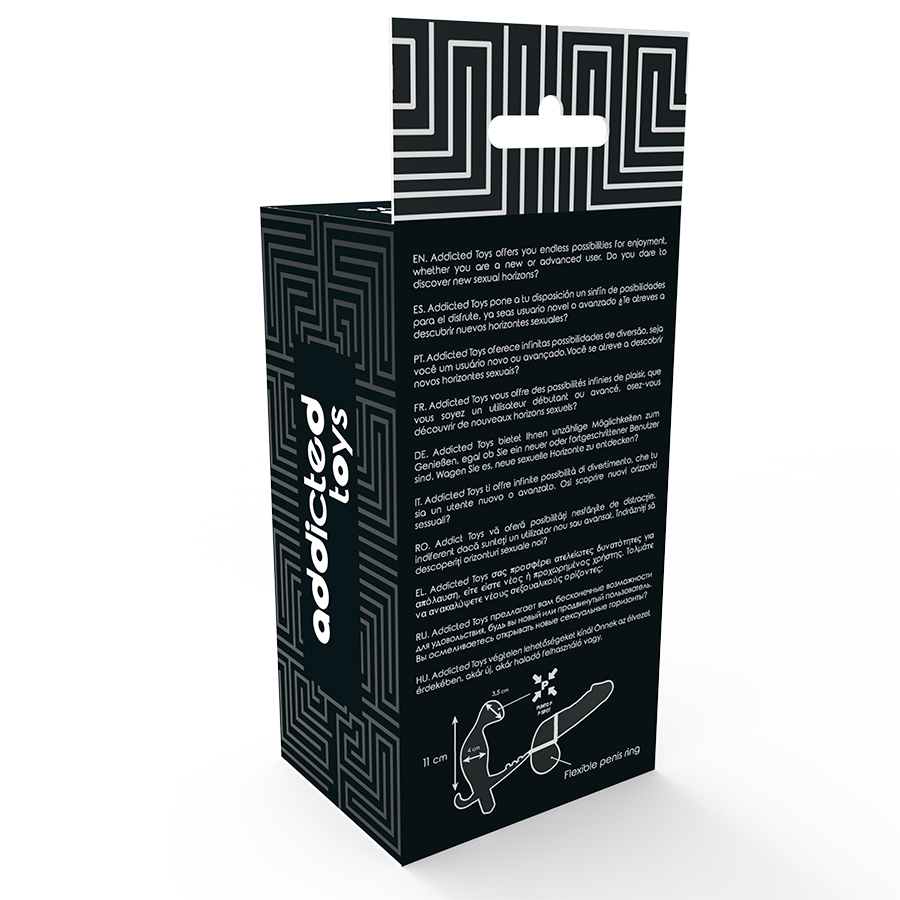 ADDICTED TOYS - PLUG ANAL CON ANILLA DOBLE PENE Y TESTICULOS NEGRO ADDICTED TOYS