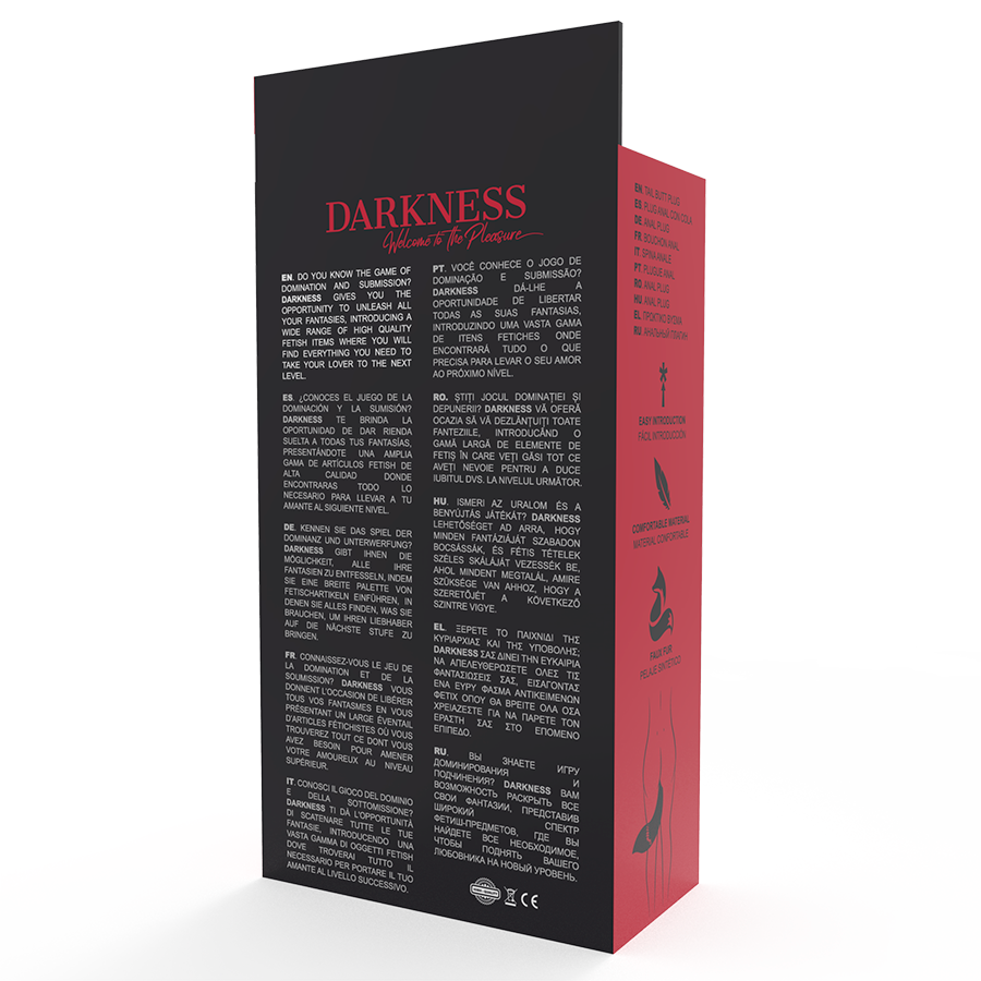 DARKNESS - PLUG ANAL SILICONA CON COLA BLANCA DARKNESS ANAL