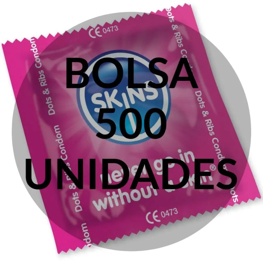 SKINS - PRESERVATIVOS PUNTOS & ESTRÍAS BOLSA 500 UDS SKINS
