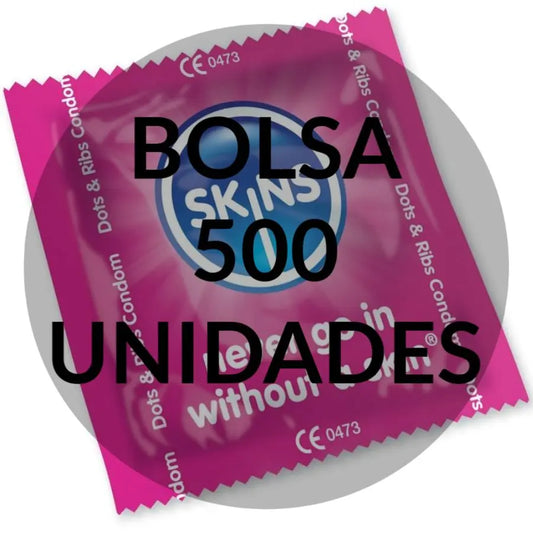SKINS - PRESERVATIVOS PUNTOS & ESTRÍAS BOLSA 500 UDS SKINS
