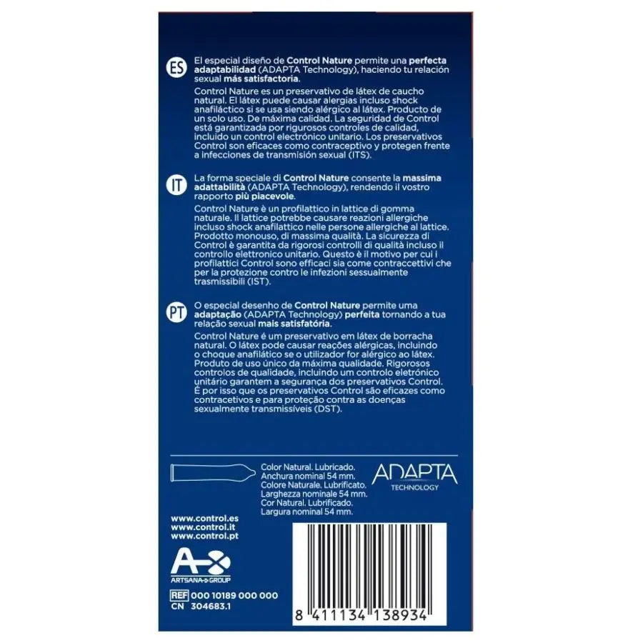 CONTROL - ADAPTA NATURE PRESERVATIVOS 24 UNIDADES CONTROL CONDOMS