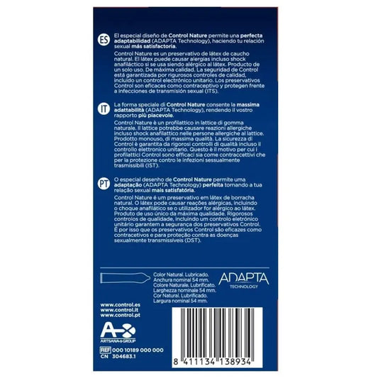 CONTROL - ADAPTA NATURE PRESERVATIVOS 24 UNIDADES CONTROL CONDOMS
