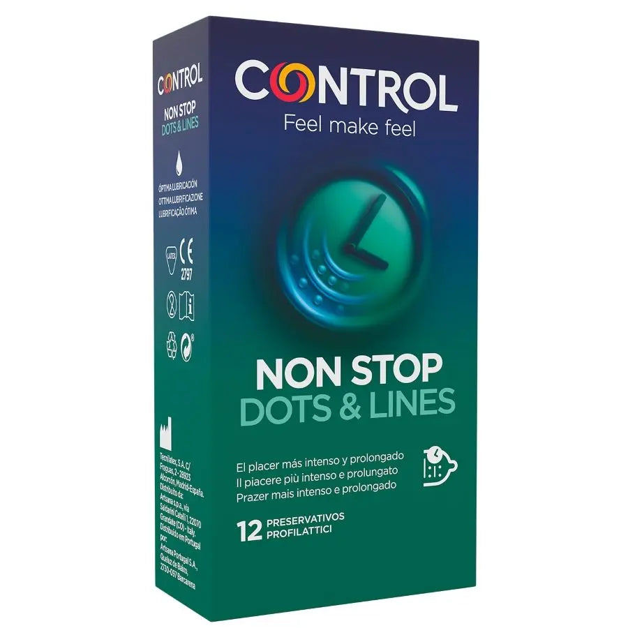 CONTROL - NONSTOP PUNTOS Y ESTRIAS PRESERVATIVOS 12 UNIDADES CONTROL CONDOMS