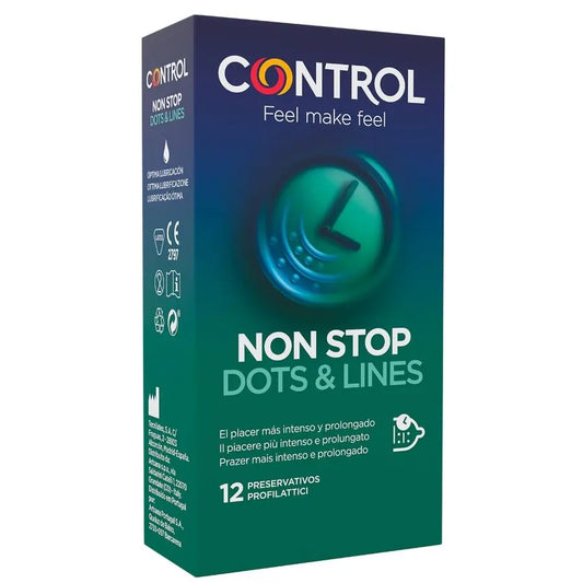 CONTROL - NONSTOP PUNTOS Y ESTRIAS PRESERVATIVOS 12 UNIDADES CONTROL CONDOMS