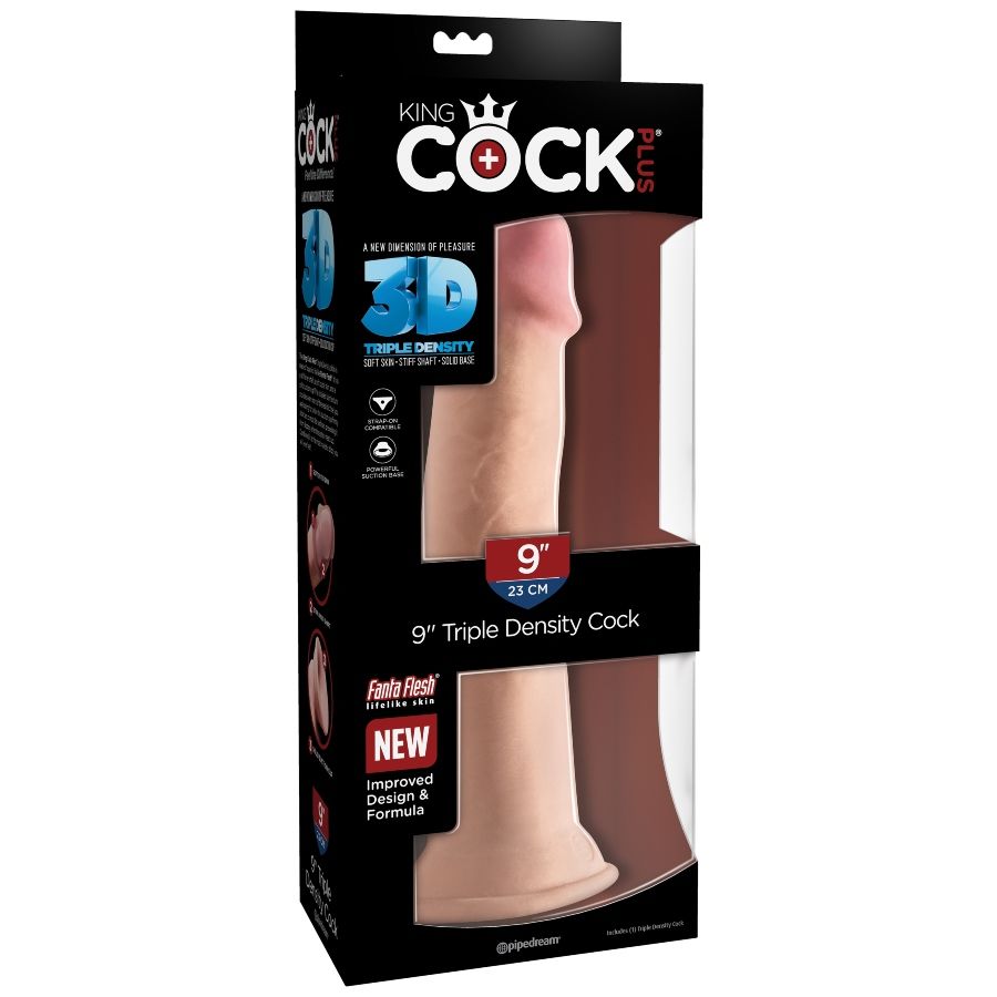 KING COCK - DILDO TRIPLE DENSIDAD 23 CM KING COCK PLUS
