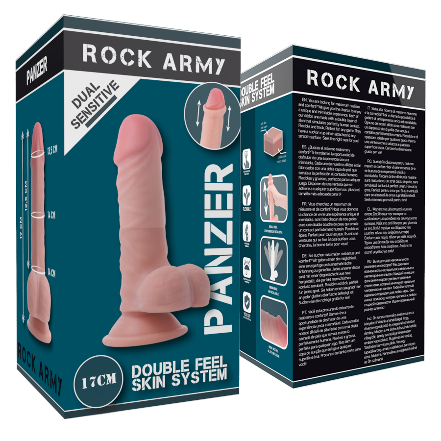 ROCKARMY - DUAL DENSITY PANZER DILDO REALISTA 17 CM -O- 4.46 CM ROCK ARMY