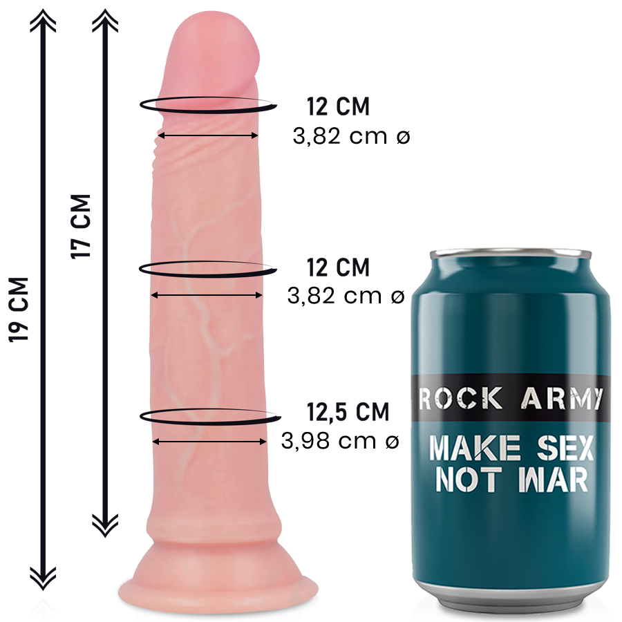 ROCKARMY - AVENGER DILDO REALISTICO LIQUID SILICONE 19 CM -O- 3.98 CM ROCK ARMY