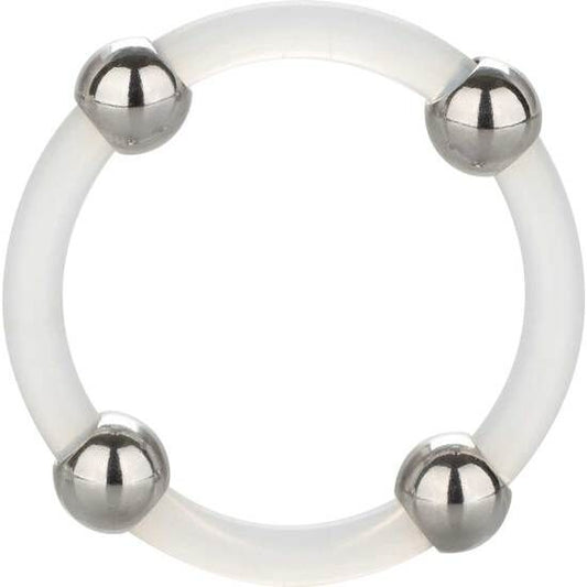 CALEXOTICS - ANILLO DE SILICONA CON CUENTAS DE ACERO TALLA L CALEXOTICS