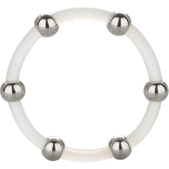 CALEXOTICS - ANILLO DE SILICONA CON CUENTAS DE ACERO TALLA XL CALEXOTICS