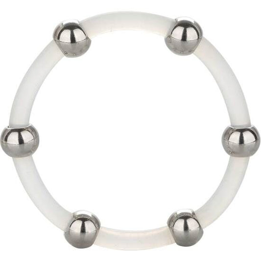 CALEXOTICS - ANILLO DE SILICONA CON CUENTAS DE ACERO TALLA XL CALEXOTICS