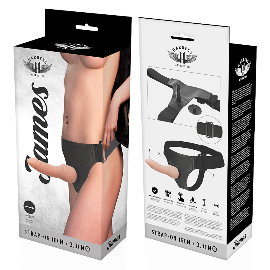 HARNESS ATTRACTION - ARNÉS  JAMES 16 CM -O- 3.3 CM HARNESS ATTRACTION