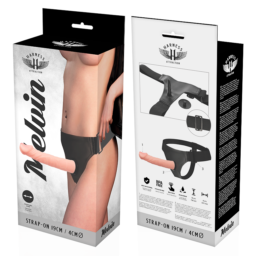 HARNESS ATTRACTION - ARNÉS  MELVIN FLESH 19 CM -O- 4 CM HARNESS ATTRACTION