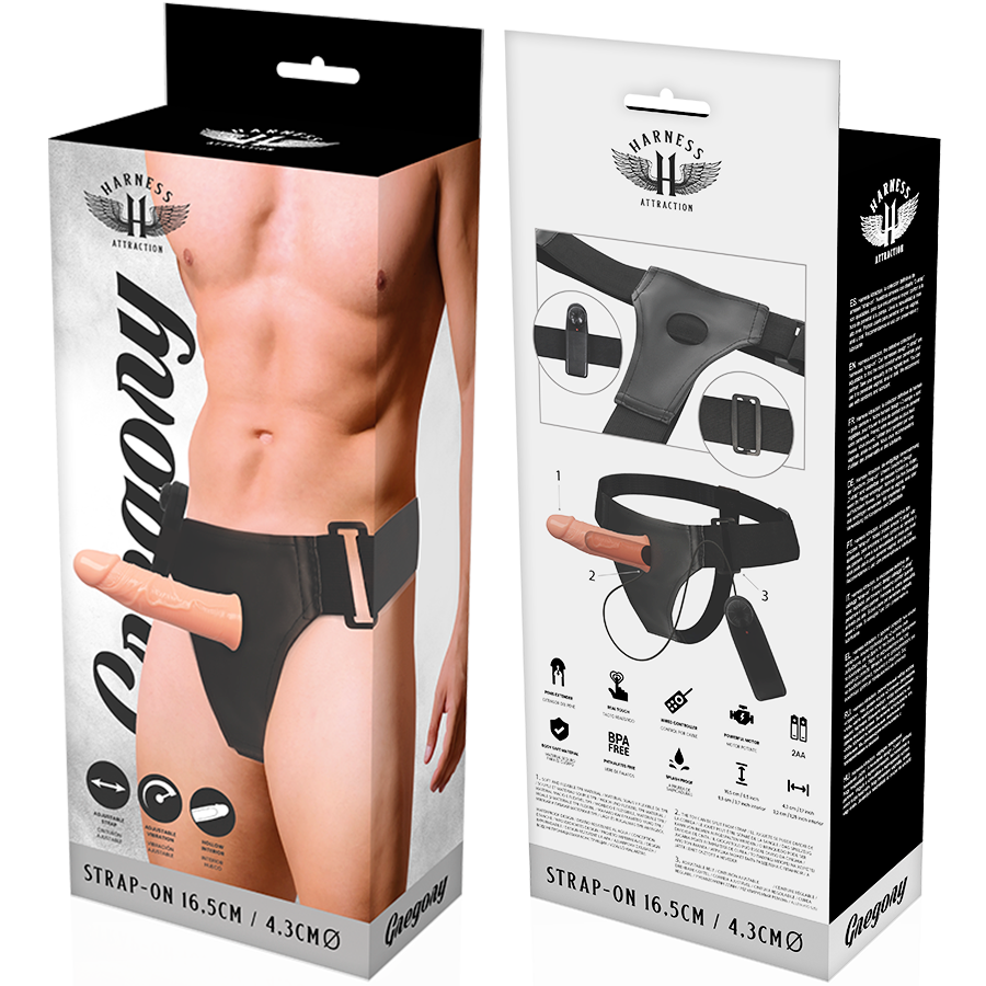 HARNESS ATTRACTION - ARNÉS  HUECO GREGORY CON VIBRADOR 16.5 CM -O- 4.3 CM HARNESS ATTRACTION