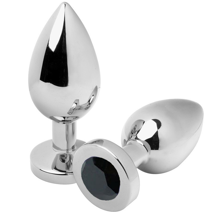 METAL HARD - ANAL PLUG DIAMOND NEGRO MEDIUM 7.62CM METAL HARD