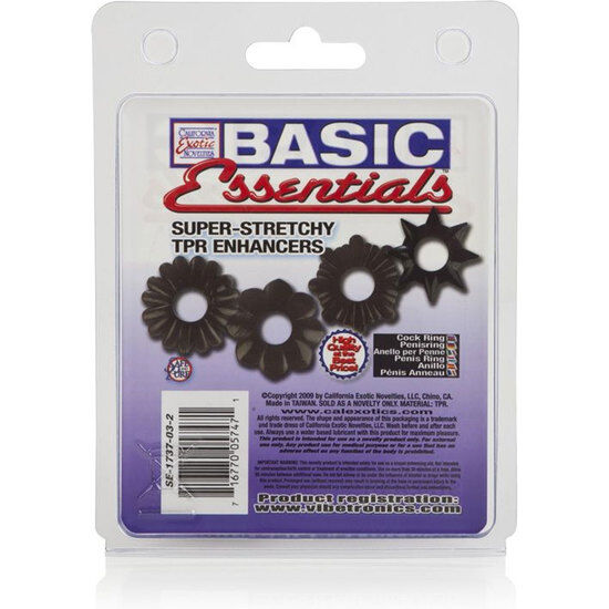 CALEXOTICS - BASIC SET 4 ANILLAS PENE TPR CALEXOTICS