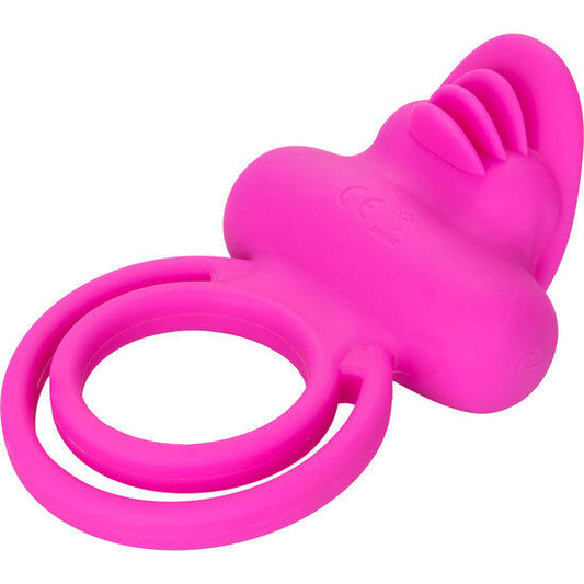 CALEXOTICS - DUAL CLIT FLICKER ENHANCER DOBLE ANILLO VIBRADOR DE SILICONA ROSA CALEXOTICS
