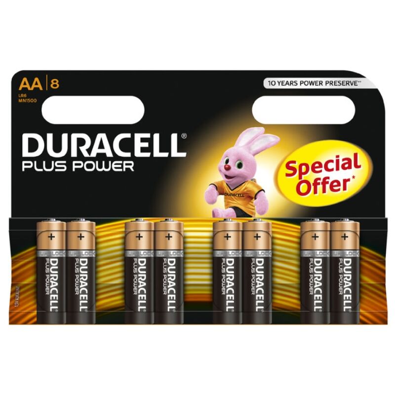DURACELL - PLUS POWER PILA ALCALINA AA LR6 BLISTER*8 DURACELL