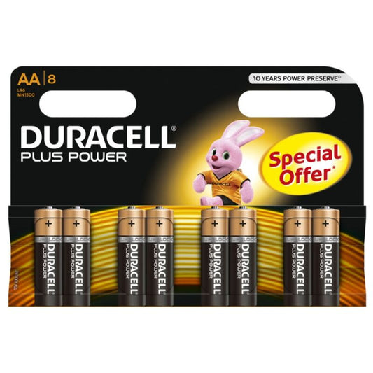 DURACELL - PLUS POWER PILA ALCALINA AA LR6 BLISTER*8 DURACELL