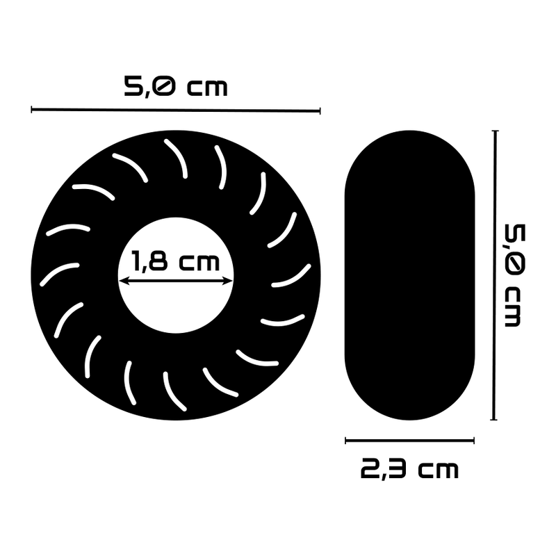 POWERING - SUPER FLEXIBLE Y RESISTENTE ANILLO PENE  5CM PR08 NEGRO POWERING