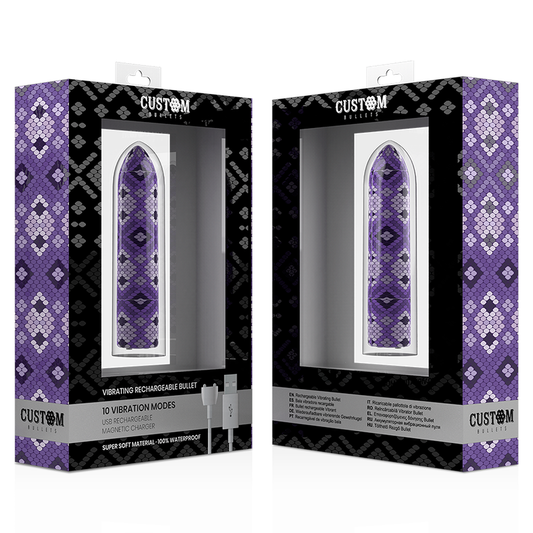 CUSTOM BULLETS - BALA RECARGABLE SNAKE LILA 10 INTENSIDADES CUSTOM BULLETS