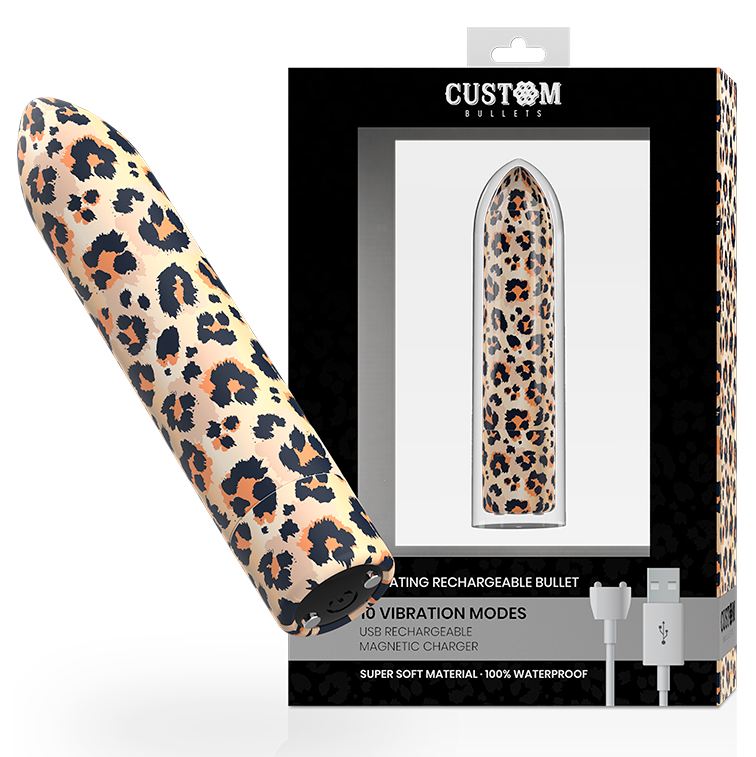 CUSTOM BULLETS - BALA RECARGABLE LEOPARD 10 INTENSIDADES CUSTOM BULLETS