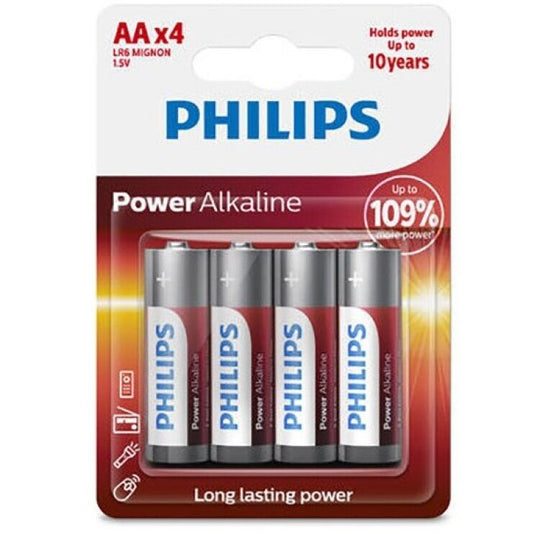 PHILIPS - POWER ALKALINE PILA AA LR6 BLISTER*4 PHILLIPS