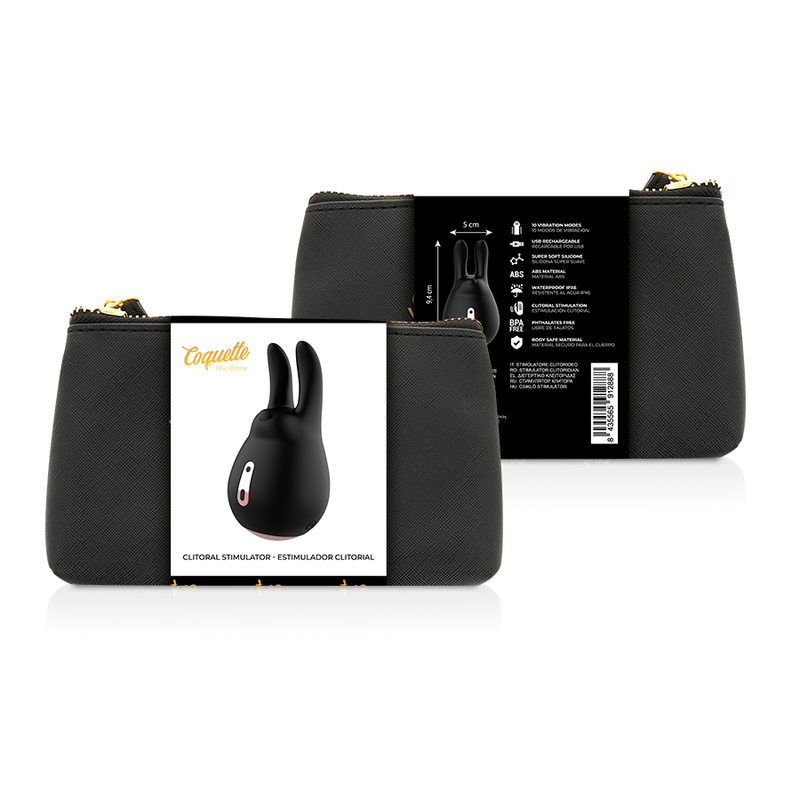 COQUETTE CHIC DESIRE - ESTIMULADOR CLÍTORIS NEGRO / GOLD CONEJO COQUETTE TOYS