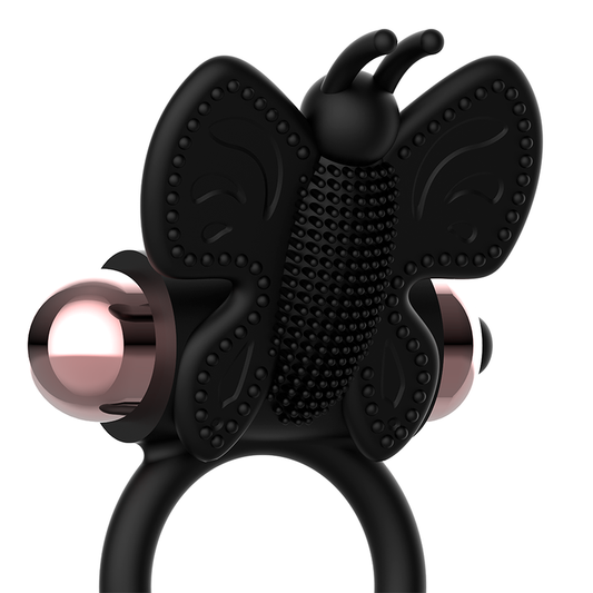 COQUETTE CHIC DESIRE - COCK RING BUTTERFLY ANILLO VIBRADOR NEGRO / GOLD COQUETTE TOYS