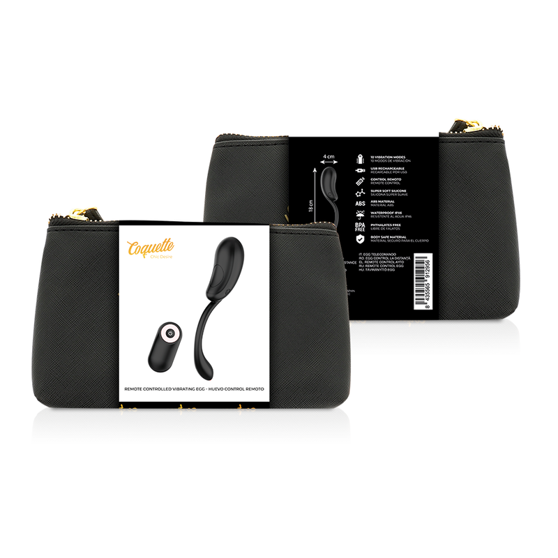 COQUETTE CHIC DESIRE - HUEVO CONTROL REMOTO RECARGABLE NEGRO / GOLD COQUETTE TOYS