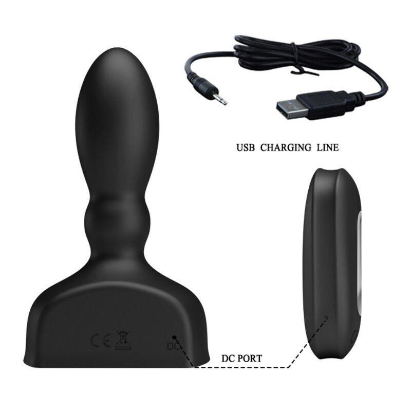 MR PLAY - PLUG ANAL HINCHABLE NEGRO CONTROL REMOTO MR PLAY