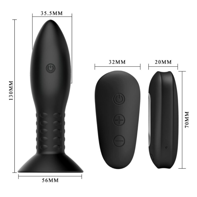 MR PLAY - PLUG CON BOLAS ROTADORAS NEGRO CONTROL REMOTO MR PLAY