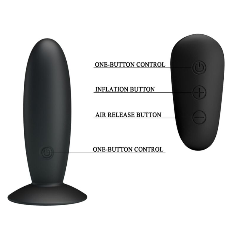 MR PLAY - PLUG ANAL CON VIBRACIÓN NEGRO CONTROL REMOTO MR PLAY
