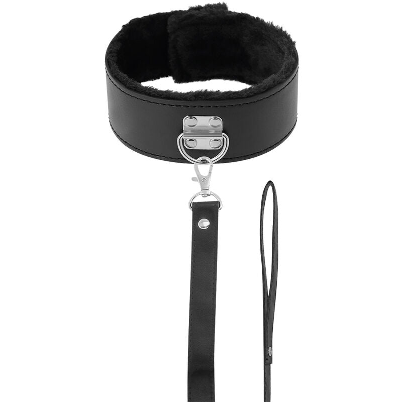 DARKNESS - COLLAR FORRADO CON CADENA TITANIUM DARKNESS BONDAGE