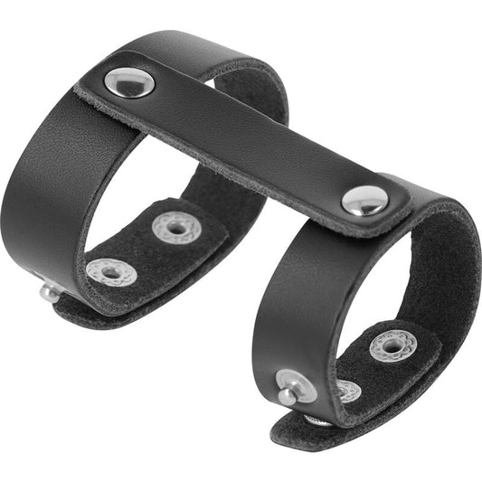 DARKNESS - ANILLO PENE Y TESTICULOS AJUSTABLE LEATHER DARKNESS BONDAGE