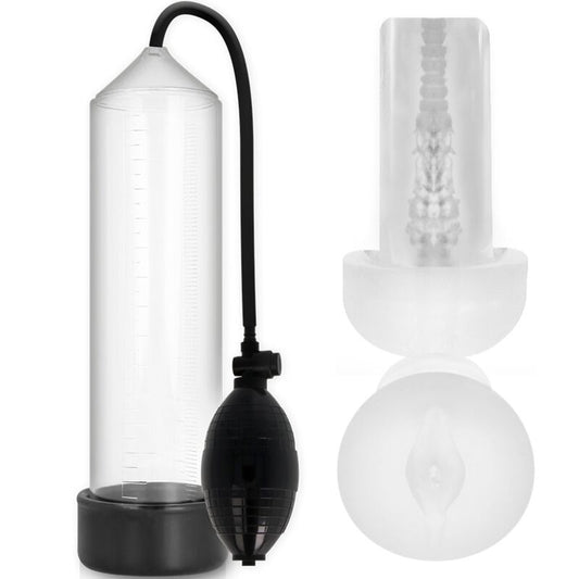 PUMP ADDICTED - RX3 BOMBA ERECCIÓN CLEAR CON MASTURBADOR PUMP ADDICTED