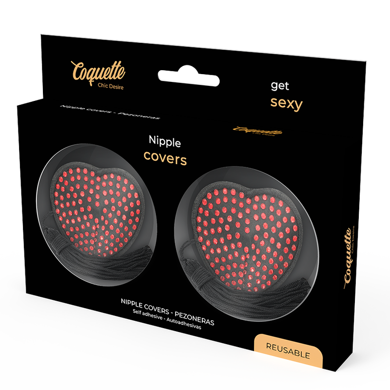 COQUETTE CHIC DESIRE - CUBRE PEZONES ROJO / NEGRO COQUETTE ACCESSORIES