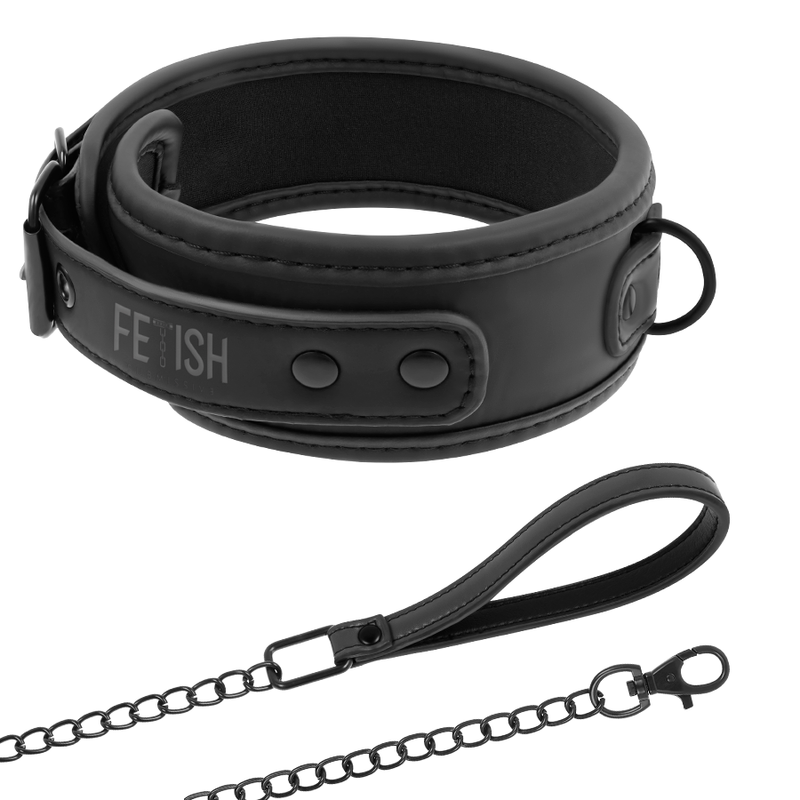 FETISH SUBMISSIVE - COLLAR CON CADENA CON FORRO DE NOPRENO FETISH SUBMISSIVE BONDAGE