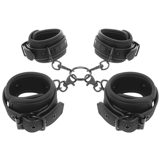 FETISH SUBMISSIVE - SET ESPOSAS MANOS Y TOBILLOS CON FORRO DE NOPRENO FETISH SUBMISSIVE BONDAGE
