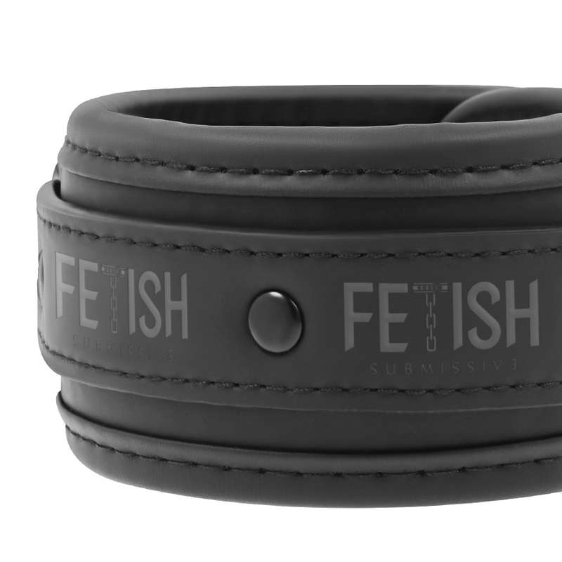 FETISH SUBMISSIVE - COLLAR Y ESPOSAS CUERO VEGANO CON FORRO DE NOPRENO FETISH SUBMISSIVE BONDAGE